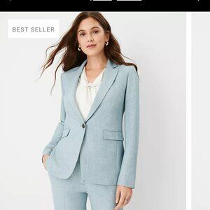 One Button Blazer in Cross Weave - Green